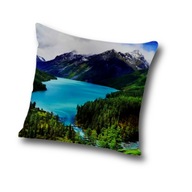 Poszewka Dekoracyjna 40x40 Welurowa Fotorealistyczna Poduszki Góry Jezioro