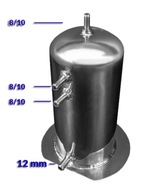 Palivová nádrž swirl pot 2.5l kohútiky 8mm 12mm
