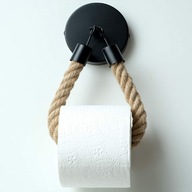 Držiak na toaletný papier čierny Nástenný lano