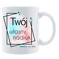 FOTO KUBEK Z TWOIM WŁASNYM DOWOLNYM NADRUKIEM ZDJĘCIEM LOGO NA PREZENT