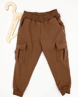 Spodnie chłopięce bawełniane bojówki AIPI Brązowy 98