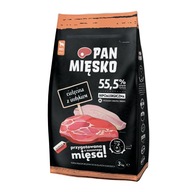 Suché teľacie krmivo s morčacím mäsom XS 3 kg Pan Mięsko