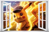 Naklejki na ścianę Pikachu Pokemon Go Ozdoba Naklejka XXL 115x75 cm #29
