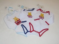 * DISNEY * 3 SZT BODY DŁ.RĘKAWEK 3-6 m KUBUŚ