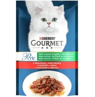 Purina Gourmet Perle Mini fileciki w sosie wołowiną 85g