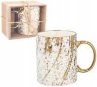PORCELÁN BÖGRE 340ML ARANY MÁRVÁNY TEA KÁVÉ AJÁNDÉK
