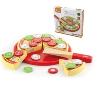 Drevená pizza na krájanie s doplnkami Viga Toys