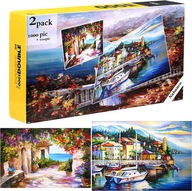 Puzzle podwójne 1000 + 500 2-pack jacht krajobraz