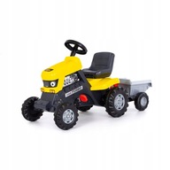 Traktor-jeździk na pedały "Turbo" z naczepą żółty