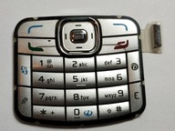 Oryginalna Używana klawiatura Nokia N70 srebrna