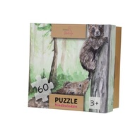 Puzzle Medvede 60 dielikov, realistické maľované ilustrácie