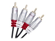 QOLTEC 52338 Kabel 2x RCA meski 2x RCA meski 3m Czarny