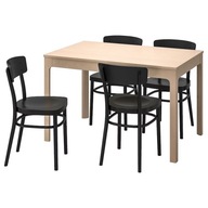 IKEA EKEDALEN/IDOLF Stôl 4 stoličky breza čierna
