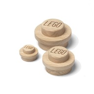 LEGO drevený nástenný vešiak, 3 ks (dub - impregnovaný mydlom)