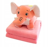 PLYŠOVÁ HRAČKA POLŠTÁŘ PLYŠOVÝ MAZLÍČEK PŘÍTULNÍČEK RŮŽOVÝ SLON 3V1