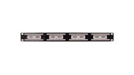 Patch panel kompletny 19 cali 24x RJ45 U/UTP kat. 5e 1U czarny RAL 9005 DN-