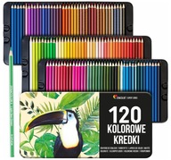 ZESTAW PROFESJONALNE KREDKI ZENACOLOR 120 KOLORÓW W METALOWYM PUDEŁKU