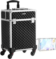 Kufer walizka na kółkach na kosmetyki BLACK