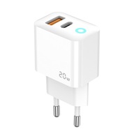 JELLICO ładowarka sieciowa - EU11 PD 20W 1xUSB-C + 1xUSB QC3.0 biała