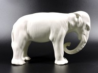 Figurka słoń antyk porcelana ecru
