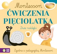 Montessori Ćwiczenia Pięciolatka Zadania + Duże Naklejki 4+ Zielona Sowa