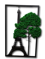 Obraz Wieża Eiffla z mchem mech; 40x28 piękny Paryż Francja chrobotek