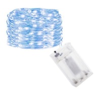 LAMPIČKY DRÁTKY 50LED MIKRO NA BATERIE bílé studené