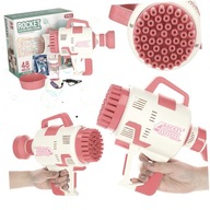 Pistolet maszyna do baniek mydlanych bańki mydlane światła różowy