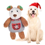 Hračka pre psa Vianočný medvedík so snehovou vločkou maskot na Vianoce