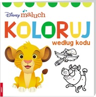 Koloruj WEDŁUG KODU Proste rysunki Gruby obrys KRÓL LEW Disney Maluch