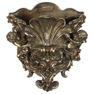 Zlatý nástenný kvetináč s anjelmi - Barokový štýl