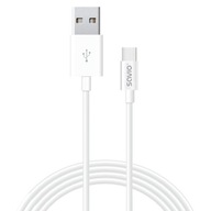 Kabel Przewód USB do USB-C 1m SAVIO CL-125 Quick Charge 3.1 480Mbps biały