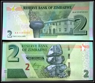 225. Banknot Zimbabwe 2$ 2019r. UNC