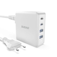 Szybka ładowarka sieciowa GaN 100W 2 x USB-C / 2 x USB A100EU - biała