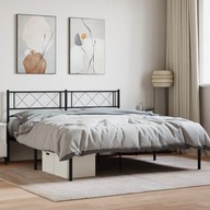 Metalowa rama łóżka z wezgłowiem, czarna, 120x190 cm Lumarko!