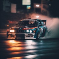 BMW e24 e28 e30 žralok drift plagát 40x40cm