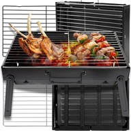 GRILL SKŁADANY XL 36x29 CM TURYSTYCZNY WALIZKA PRZENOŚNY WĘGLOWY Z UCHWYTEM