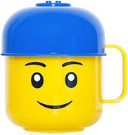 KUBEK LEGO GŁÓWKA GŁOWA TWARZ ZABAWNY GADŻET 250ml NIEBIESKA CZAPKA