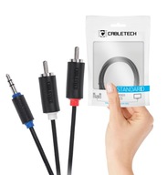 Kábel Cabletech KPO3952-5 minijack (3,5 mm) - 2x RCA (cinch) 5 m