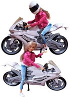 BÁBIKA NA MOTORKE Pretekár športovej motorky MOTOR Darček pre dievčatko