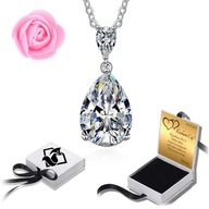 Strieborný náhrdelník Elegantný s horským kryštálom Pre ženu Darček GRAWER