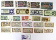 Lot 24 sztuki banknotów: Węgry, Rumunia, Bułgaria