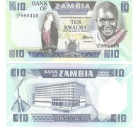 ZAMBIA 10 KWACHA - 1988 - P26d UNC