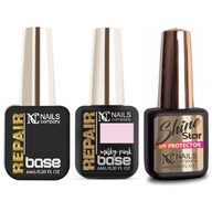 Nails Company NC Repair Base milky pink star shine + gratis