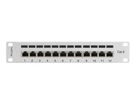 Patch panel Lanberg PPF6-9012-S (1U; 10"; kat. 6; FTP; 12xRJ-45)