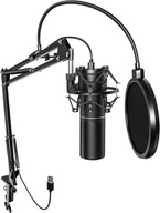Vokálový kondenzátorový mikrofón Tonor Q9 pre hry do počítača Podcast