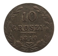 Mikołaj I (1825-1855), 10 groszy 1840 MW, Warszawa