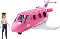 Barbie Samolot i lalka pilotka, zestaw z opuszczanymi siedzeniami