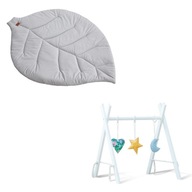 Vzdelávací stojan Baby GYM stojan GIMANSTYCZNY + matrac list velvet sivý