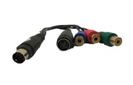 Przewód Kabel Adapter S-Video 9 pin - 3 x RCA Chinch RGB + S-Video 4 Pin